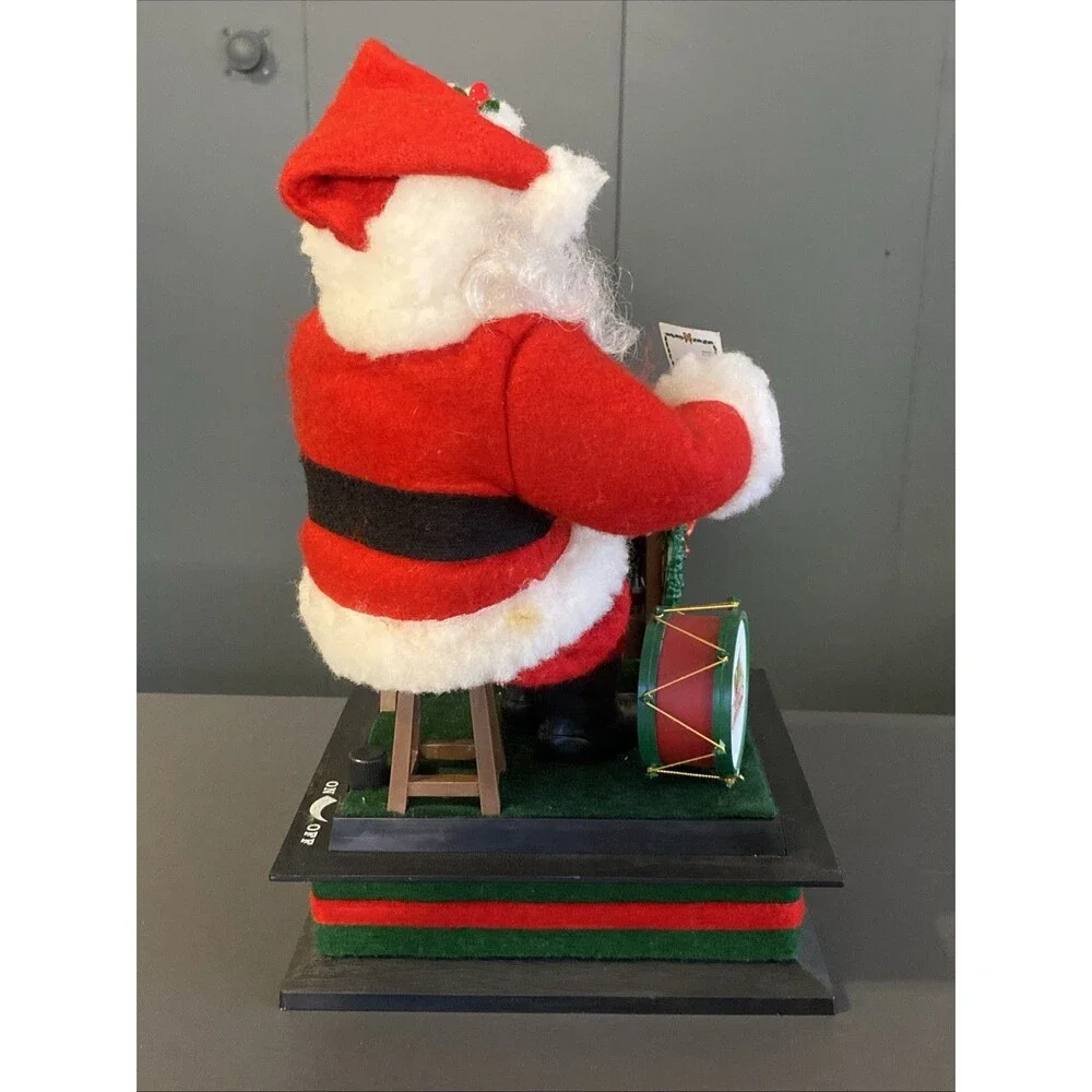 Vintage Musical Christmas Holiday Scene SANTA CHECKING HIS NAUGHTY NICE LIST